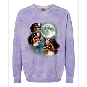 Bernese Mountain Dog Moon 3 Howling Canines Parody Dog Colorblast Crewneck Sweatshirt