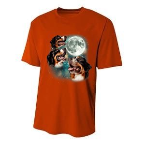 Bernese Mountain Dog Moon 3 Howling Canines Parody Dog Performance Sprint T-Shirt