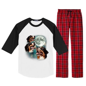 Bernese Mountain Dog Moon 3 Howling Canines Parody Dog Raglan Sleeve Pajama Set