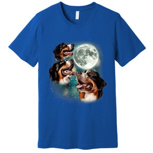 Bernese Mountain Dog Moon 3 Howling Canines Parody Dog Premium T-Shirt