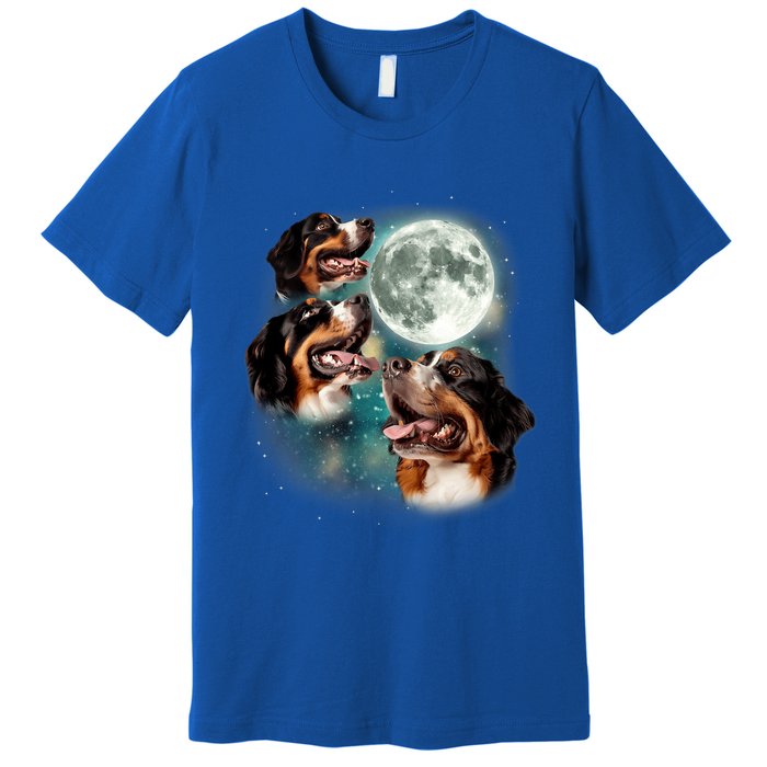 Bernese Mountain Dog Moon 3 Howling Canines Parody Dog Premium T-Shirt