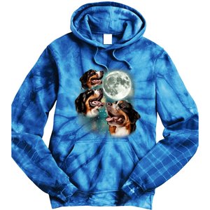 Bernese Mountain Dog Moon 3 Howling Canines Parody Dog Tie Dye Hoodie