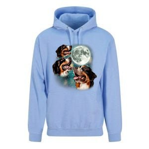 Bernese Mountain Dog Moon 3 Howling Canines Parody Dog Unisex Surf Hoodie