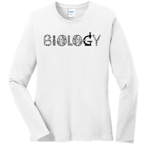 Biology Microscope Dna Teacher Paramecium Gift Idea Ladies Long Sleeve Shirt