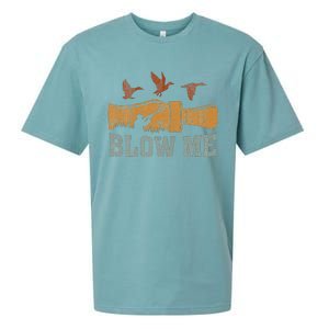 Blow Me Duck Call Waterfowl Hunter Sueded Cloud Jersey T-Shirt