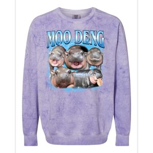 Blue Moo Deng Meme Hippo Funny Colorblast Crewneck Sweatshirt