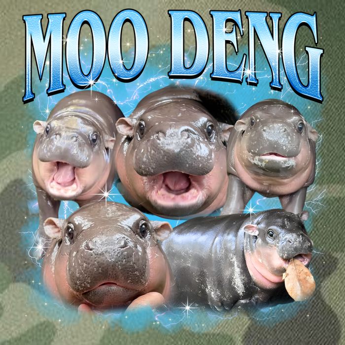 Blue Moo Deng Meme Hippo Funny Legacy Tie Dye Trucker Hat