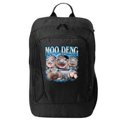 Blue Moo Deng Meme Hippo Funny City Backpack