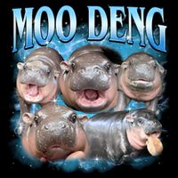 Blue Moo Deng Meme Hippo Funny City Backpack