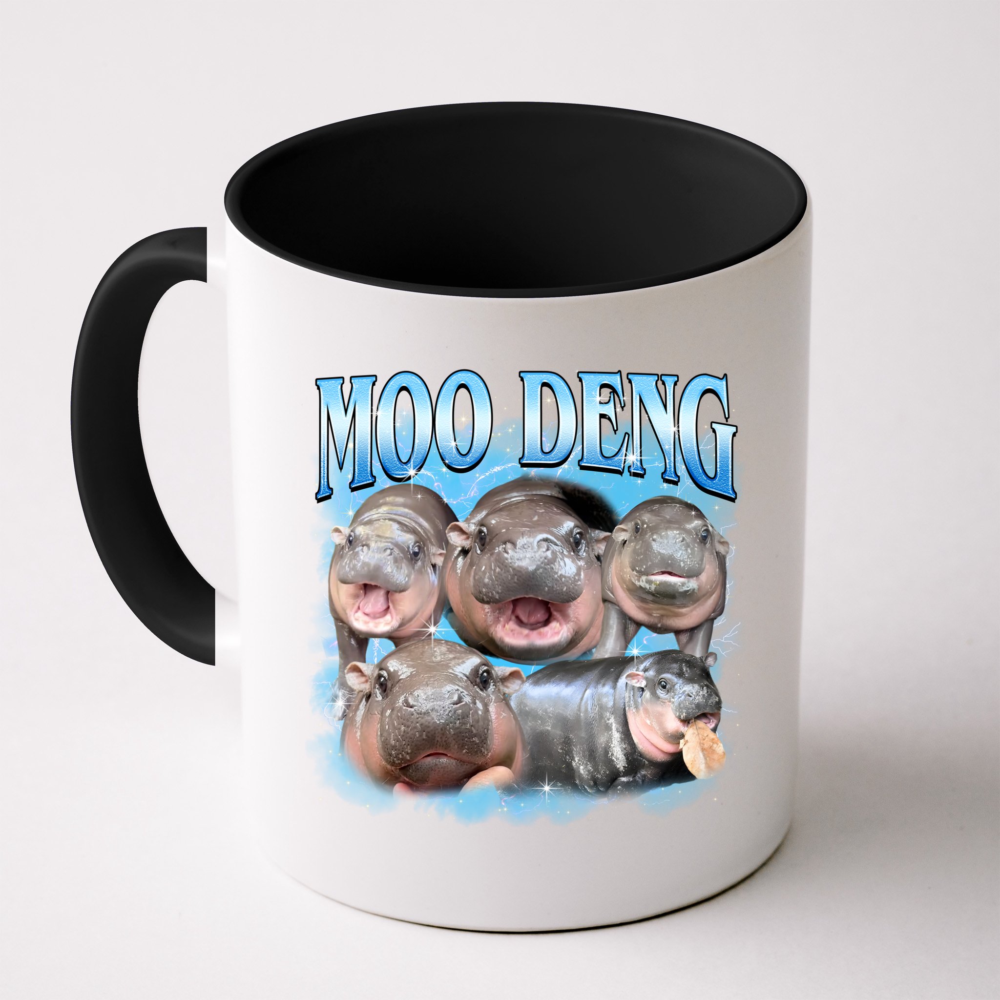 Blue Moo Deng Meme Hippo Funny Mug