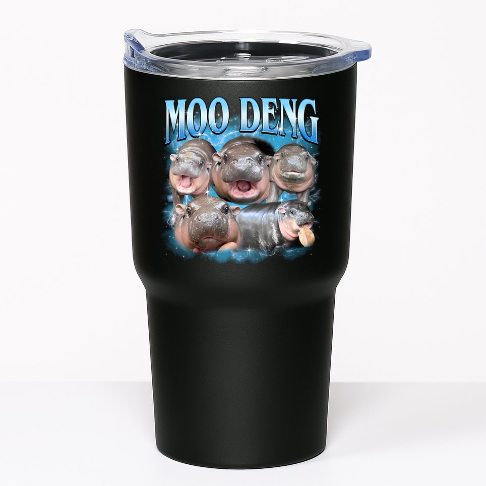 Blue Moo Deng Meme Hippo Funny Tumbler