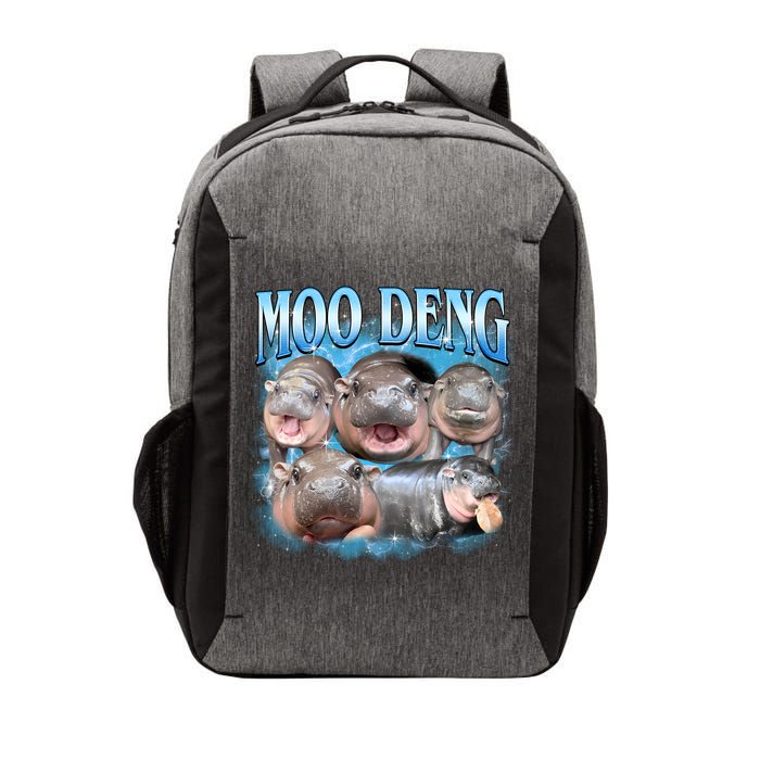 Blue Moo Deng Meme Hippo Funny Vector Backpack