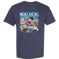 Blue Moo Deng Meme Hippo Funny Garment-Dyed Heavyweight T-Shirt