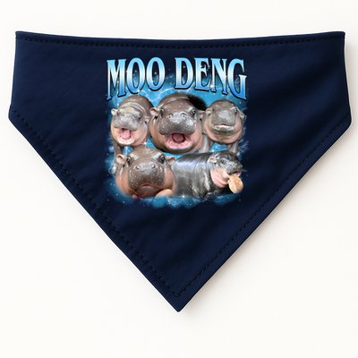 Blue Moo Deng Meme Hippo Funny USA-Made Doggie Bandana