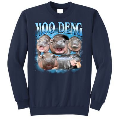 Blue Moo Deng Meme Hippo Funny Sweatshirt