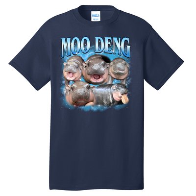 Blue Moo Deng Meme Hippo Funny Tall T-Shirt