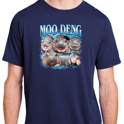 Blue Moo Deng Meme Hippo Funny Adult ChromaSoft Performance T-Shirt