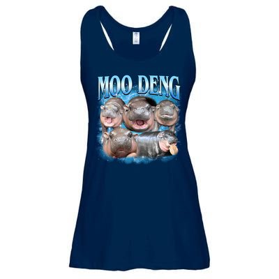 Blue Moo Deng Meme Hippo Funny Ladies Essential Flowy Tank