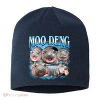 Blue Moo Deng Meme Hippo Funny Sustainable Beanie