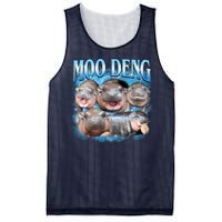 Blue Moo Deng Meme Hippo Funny Mesh Reversible Basketball Jersey Tank