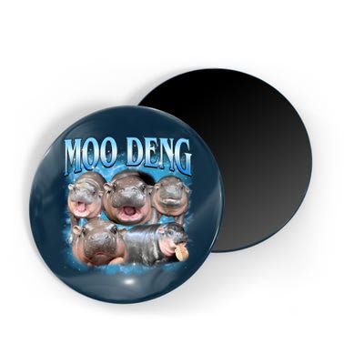 Blue Moo Deng Meme Hippo Funny Magnet