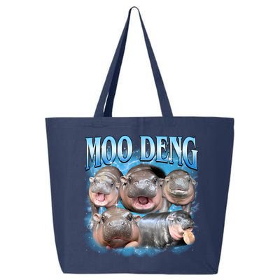 Blue Moo Deng Meme Hippo Funny 25L Jumbo Tote