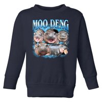 Blue Moo Deng Meme Hippo Funny Toddler Sweatshirt