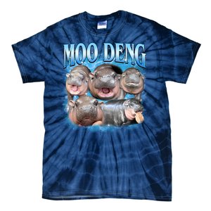 Blue Moo Deng Meme Hippo Funny Tie-Dye T-Shirt