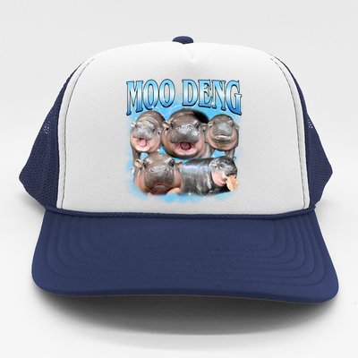 Blue Moo Deng Meme Hippo Funny Trucker Hat