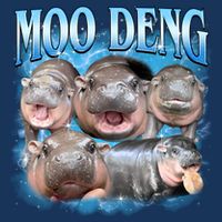 Blue Moo Deng Meme Hippo Funny Tank Top
