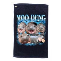 Blue Moo Deng Meme Hippo Funny Golf Towel