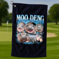 Blue Moo Deng Meme Hippo Funny Golf Towel