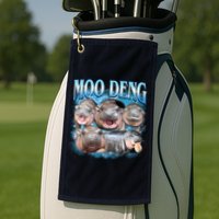 Blue Moo Deng Meme Hippo Funny Golf Towel