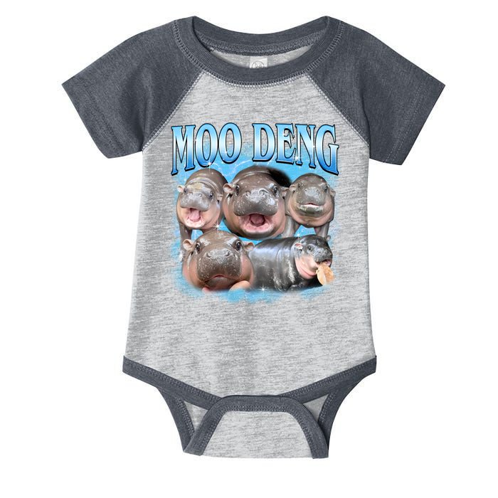 Blue Moo Deng Meme Hippo Funny Infant Baby Jersey Bodysuit