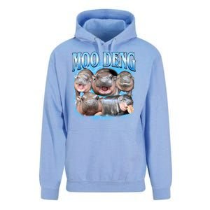 Blue Moo Deng Meme Hippo Funny Unisex Surf Hoodie