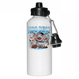 Blue Moo Deng Meme Hippo Funny Aluminum Water Bottle 