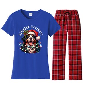 Bernese Mountain Dog Christmas Funny Bernese Navidad Berner Women's Flannel Pajama Set