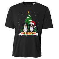 Bernese Mountain Dog Christmas Tree Lights Santa Reindeer Pj Cooling Performance Crew T-Shirt