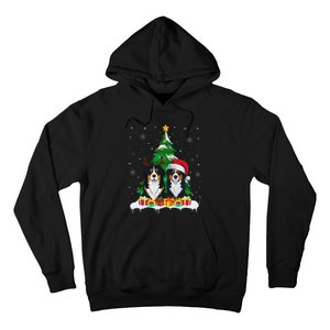 Bernese Mountain Dog Christmas Tree Lights Santa Reindeer Pj Hoodie