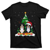 Bernese Mountain Dog Christmas Tree Lights Santa Reindeer Pj T-Shirt