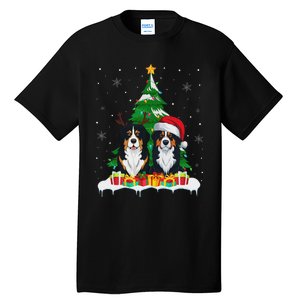 Bernese Mountain Dog Christmas Tree Lights Santa Reindeer Pj Tall T-Shirt