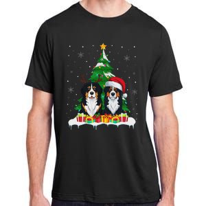 Bernese Mountain Dog Christmas Tree Lights Santa Reindeer Pj Adult ChromaSoft Performance T-Shirt