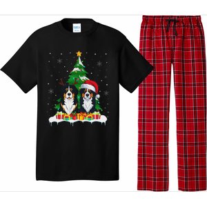 Bernese Mountain Dog Christmas Tree Lights Santa Reindeer Pj Pajama Set