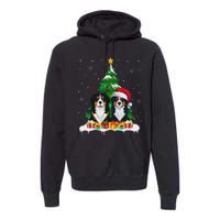 Bernese Mountain Dog Christmas Tree Lights Santa Reindeer Pj Premium Hoodie