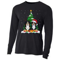 Bernese Mountain Dog Christmas Tree Lights Santa Reindeer Pj Cooling Performance Long Sleeve Crew