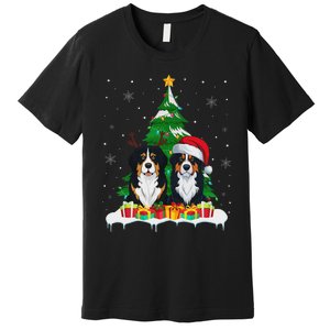 Bernese Mountain Dog Christmas Tree Lights Santa Reindeer Pj Premium T-Shirt