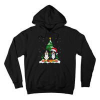 Bernese Mountain Dog Christmas Tree Lights Santa Reindeer Pj Tall Hoodie