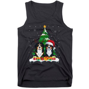 Bernese Mountain Dog Christmas Tree Lights Santa Reindeer Pj Tank Top