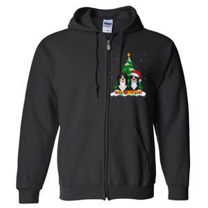 Bernese Mountain Dog Christmas Tree Lights Santa Reindeer Pj Full Zip Hoodie