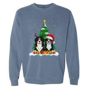 Bernese Mountain Dog Christmas Tree Lights Santa Reindeer Pj Garment-Dyed Sweatshirt